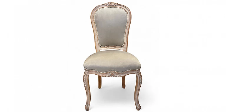 Καρέκλα Τραπεζαρίας Κλασική σε Λευκό Βελούδο (DECAPE) ΠΟΛΥΘΡΟΝΕΣ ΚΛΑΣΙΚΕΣ LOUIS XV