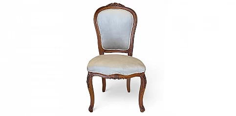 Καρέκλα Τραπεζαρίας Κλασική σε Λευκό Βελούδο (3FLO)