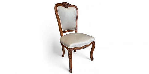 Καρέκλα Τραπεζαρίας Κλασική σε Λευκό Βελούδο (KOHILI)