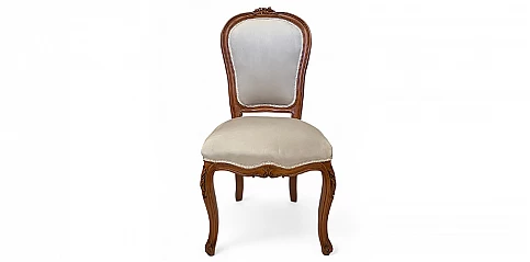 Καρέκλα Τραπεζαρίας Κλασική σε Λευκό Βελούδο (OVFL)