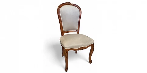 Καρέκλα Τραπεζαρίας Κλασική σε Λευκό Βελούδο (OVFL)