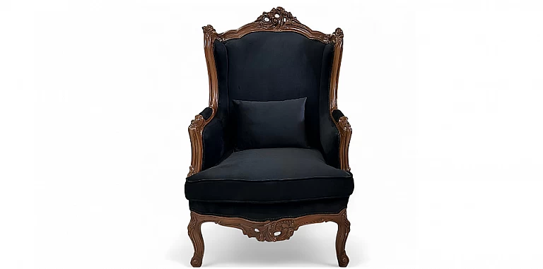 Κλασικό σετ σαλόνι σε μαύρο βελούδο (KAM)- ΣΑΛΟΝΑΚΙ Louis XV