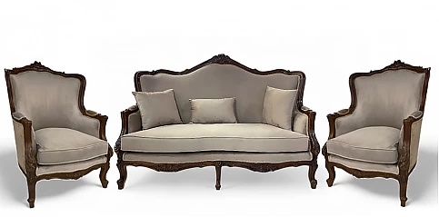 Κλασικό Σαλόνι Louis XVI & Louis XV | Σετ Τριών Τεμαχίων (K010)