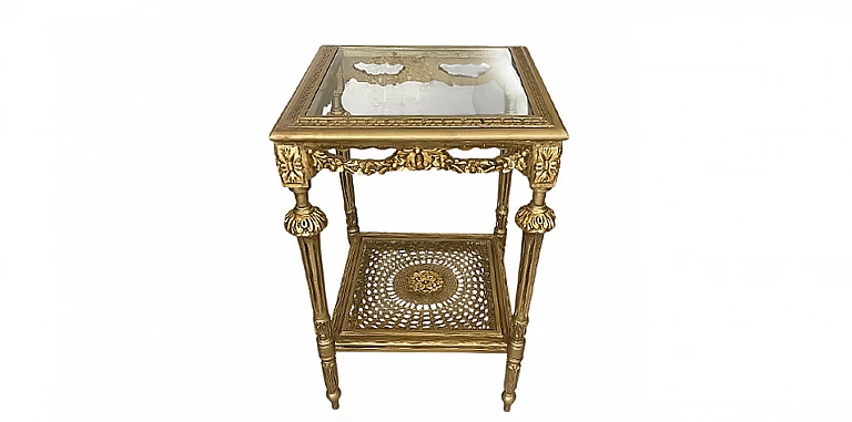 Τραπεζάκι τετράγωνο κλασικό με μάρμαρο (XETE)  ΤΡΑΠΕΖΑΚΙ ΛΑΜΠΑΣ LOUIS XV