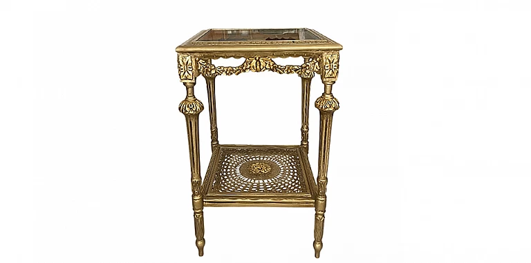 Τραπεζάκι τετράγωνο κλασικό με μάρμαρο (XETE)  ΤΡΑΠΕΖΑΚΙ ΛΑΜΠΑΣ LOUIS XV