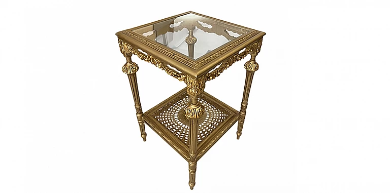 Τραπεζάκι τετράγωνο κλασικό με μάρμαρο (XETE)  ΤΡΑΠΕΖΑΚΙ ΛΑΜΠΑΣ LOUIS XV