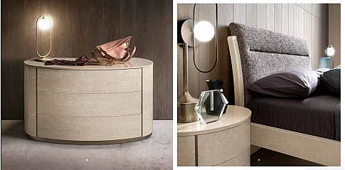 Συρταριέρα μοντέρνα εκρού ROUND (ROUE) 