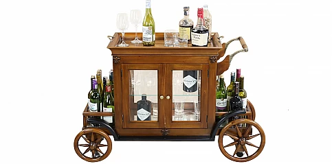 Μπαράκι Τρόλει από μασίφ μαόνι (H556)