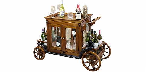 Μπαράκι Τρόλει από μασίφ μαόνι (H556)