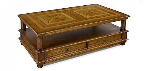 Τραπέζι σαλονιού μασίφ Parquet με Συρτάρια (DRC05)