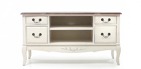 Έπιπλο τηλεόρασης σε εκρού πατίνα vintage (GK51) Έπιπλο τηλεόρασης σε εκρού πατίνα vintage (GK51)