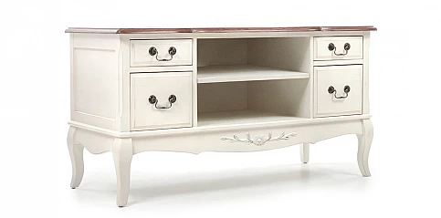 Έπιπλο τηλεόρασης σε εκρού πατίνα vintage (GK51) Έπιπλο τηλεόρασης σε εκρού πατίνα vintage (GK51)