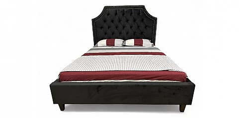 Κρεβάτι διπλό βελουτέ μαύρο (K110MBK) (160Χ200)