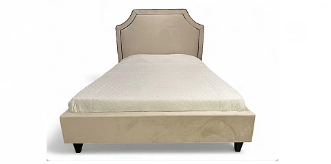 Κρεβάτι διπλό βελουτέ εκρού (K110ZBI) (160Χ200)