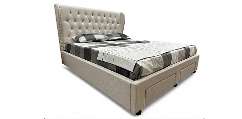 Κρεβάτι διπλό υφασμάτινο με συρτάρια (K244) (160Χ200)