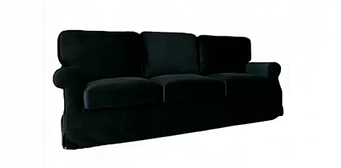Τριθέσιος καναπές μαύρο βελούδο (33293)
