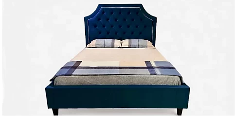 Διπλό κρεβάτι καπιτονέ σε μπλε χρώμα (K110BK) (160Χ200)