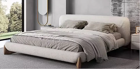 Κρεβάτι Υπέρδιπλο Μπουκλέ Ύφασμα 180x200 (K369M)