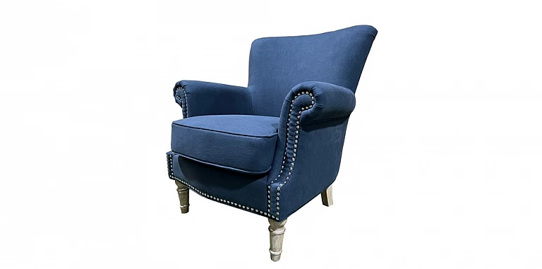 Πολυθρόνα σαλονιού σε μπλε λινό ύφασμα (M167) ΠΟΛΥΘΡΟΝΕΣ / ΜΠΕΡΖΕΡΕΣ