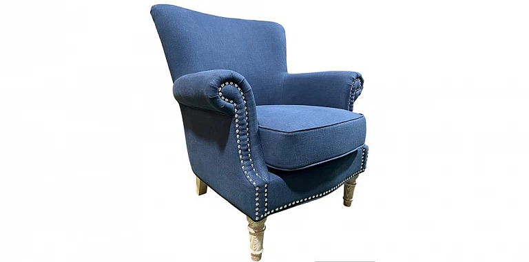 Πολυθρόνα σαλονιού σε μπλε λινό ύφασμα (M167) ΠΟΛΥΘΡΟΝΕΣ / ΜΠΕΡΖΕΡΕΣ