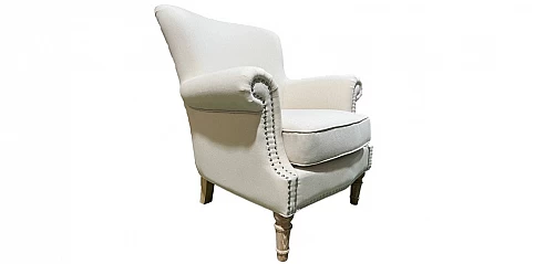 Πολυθρόνα σαλονιού σε λινό ύφασμα (16PB)