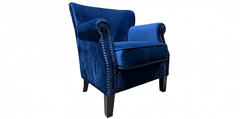 Πολυθρόνα σαλονιού σε μπλε βελούδο (1467)