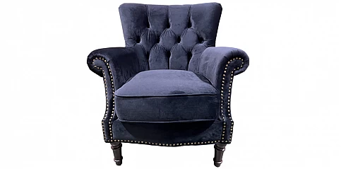 Πολυθρόνα σαλονιού χειροποίητη με καπιτονέ πλάτη (1629K)