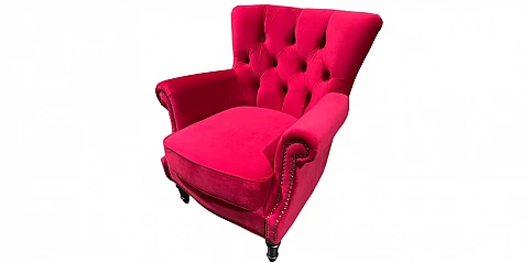 Πολυθρόνα σαλονιού χειροποίητη με καπιτονέ πλάτη (1612K)