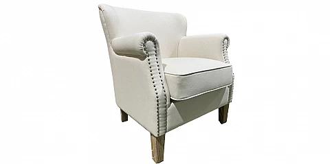 Πολυθρόνα σαλονιού σε μπεζ λινό (14PB)