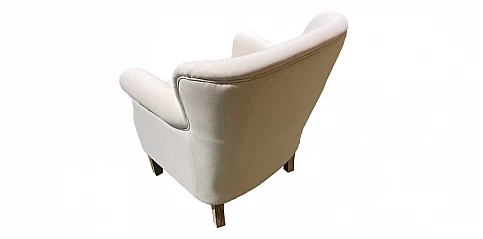 Πολυθρόνα σαλονιού σε μπεζ λινό (14PB)