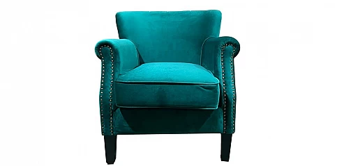 Πολυθρόνα σαλονιού σε ανοιχτό πράσινο βελούδο (1442)