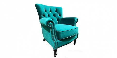 Πολυθρόνα σαλονιού χειροποίητη με καπιτονέ πλάτη (1642K)