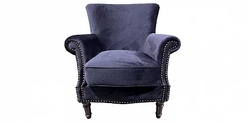 Πολυθρόνα σαλονιού σε μαύρο βελούδο (1629)