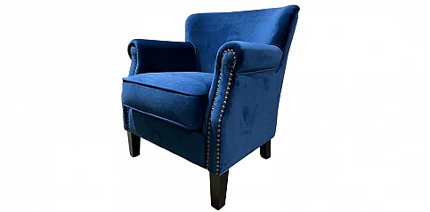 Πολυθρόνα σαλονιού σε μπλε βελούδο (1467)