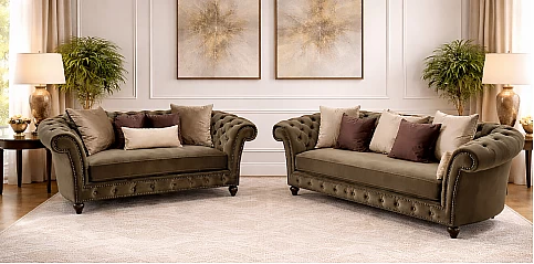 Σετ Σαλόνι Πολυτελείας σε Γήινες Αποχρώσεις (733K,732K)