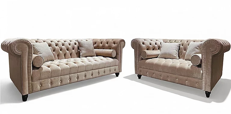 Σαλόνι σετ σε καπιτονέ βελούδο (1634T3, 1634D3) ΣΑΛΟΝΙΑ ΥΦΑΣΜΑΤΙΝΑ