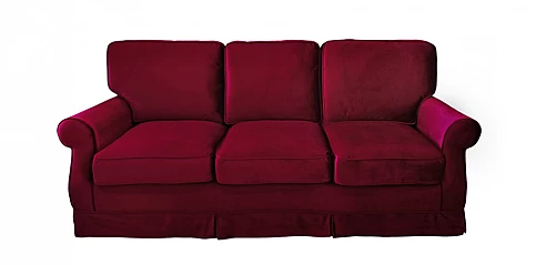 Τριθέσιος καναπές μπορντώ βελούδο (J7313)