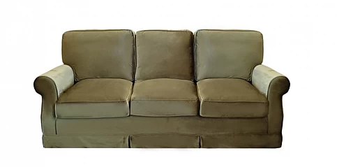 Τριθέσιος καναπές λαδί βελούδο (J7613)