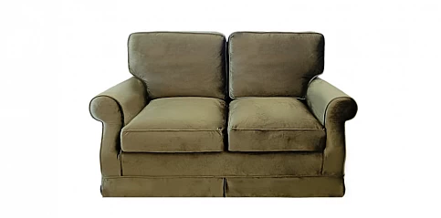 Διθέσιος καναπές λαδί βελούδο (J7612)