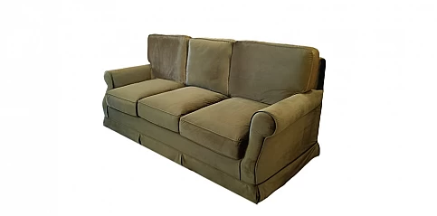 Τριθέσιος καναπές λαδί βελούδο (J7613)