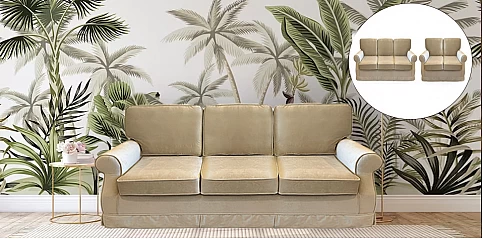 Σετ σαλόνι χειροποίητο σε βελούδο (33023-33022)