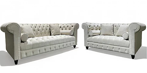 Σαλόνι σετ σε καπιτονέ βελούδο (1634T2,1634D2)