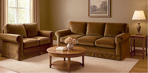 Σετ σαλόνι χειροποίητο σε βελούδο (33353-33352)