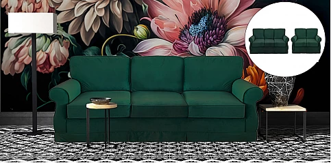 Σετ σαλόνι χειροποίητο σε βελούδο (33433-33432)