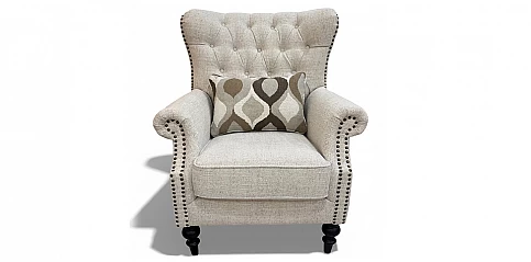 Πολυθρόνα Σαλονιού Μπερζέρα με Ψηλή Πλάτη και Καπιτονέ Σχέδιο (5331B)