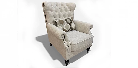 Πολυθρόνα Σαλονιού Μπερζέρα με Ψηλή Πλάτη και Καπιτονέ Σχέδιο (5331B)