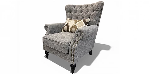 Πολυθρόνα Σαλονιού Μπερζέρα με Ψηλή Πλάτη και Καπιτονέ Σχέδιο (5331G)