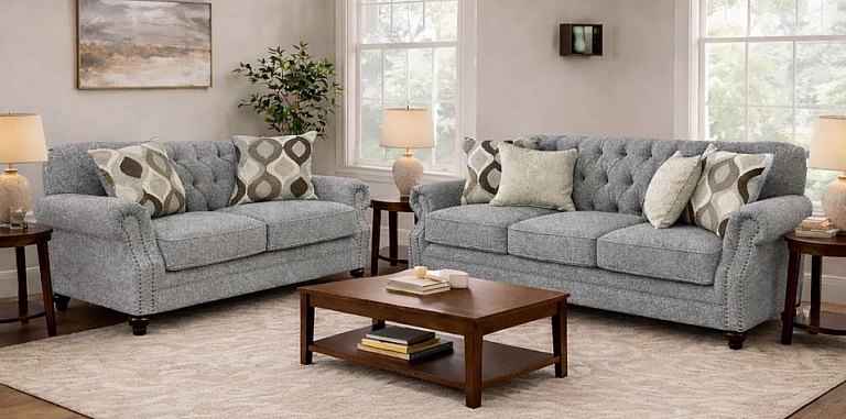 Σετ Καναπέδων 2θέσιος & 3θέσιος Αγγλικού Σχεδιασμού (5333G,5332G)-ΣΑΛΟΝΙΑ ΥΦΑΣΜΑΤΙΝΑ