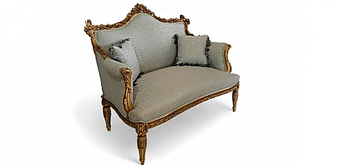 Καναπές Μπαρόκ με Βελούδινη Επένδυση – Στυλ Louis Quinze  (0001)