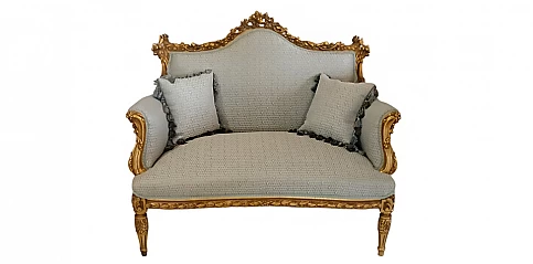 Καναπές Μπαρόκ με Βελούδινη Επένδυση – Στυλ Louis Quinze  (0001)